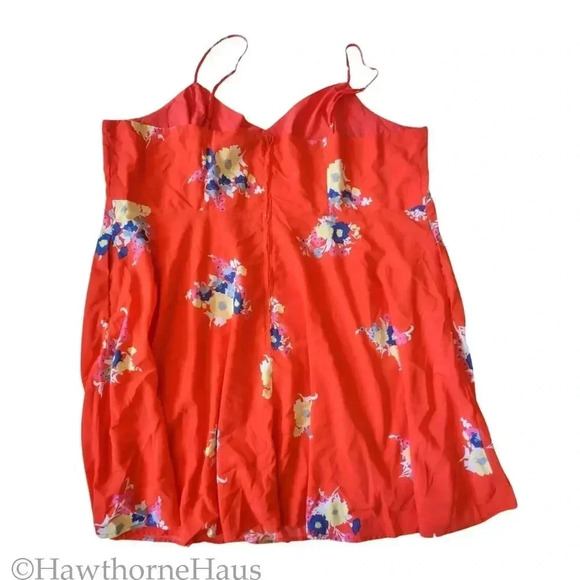 MODCLOTH Living Lightheartedly Sun Dress Size 28 Red Floral Pockets Skater Dress - Picture 4 of 10